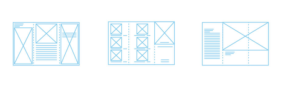 z fold leaflet design layout ideas in a blue diagram