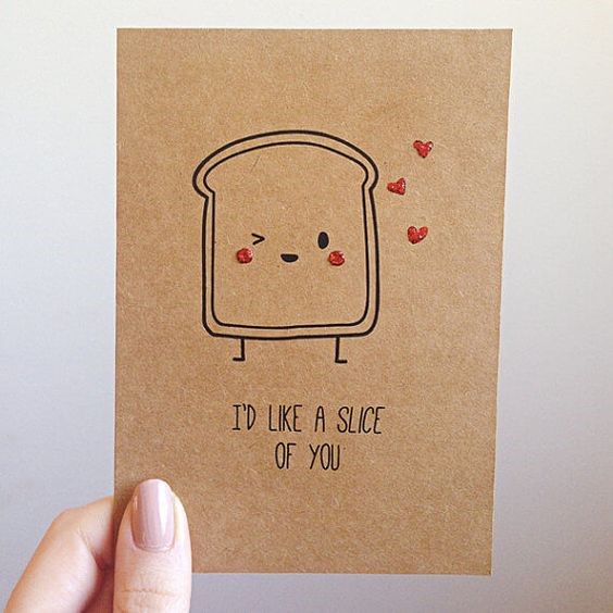 kraft greetings card design with funny toast joke