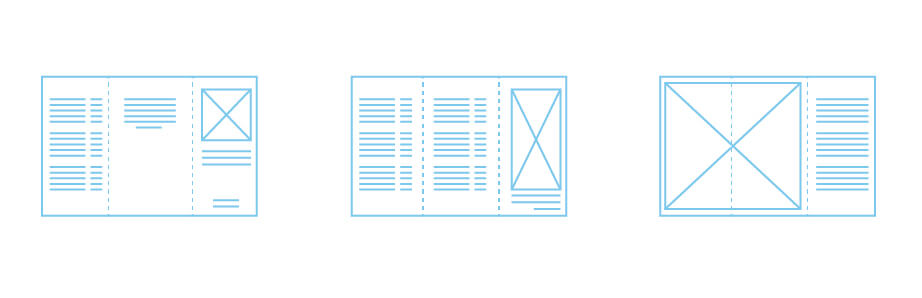 c fold leaflet layout ideas in a blue diagram