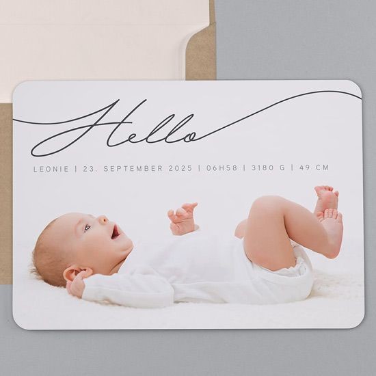 new born baby card with photography