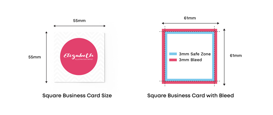 uk square business card size with and without bleed
