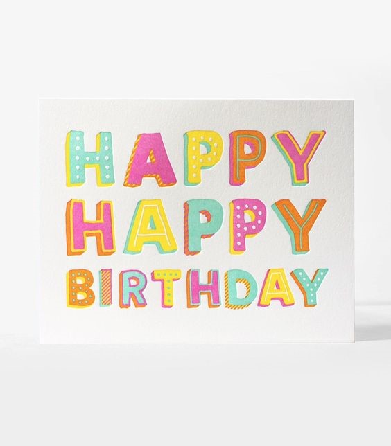 colourful happy birthday card