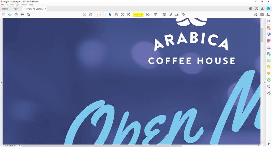 an example of a an artwork proof to approve for print