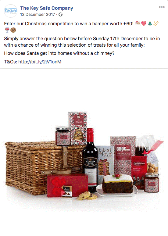 christmas themed facebook competition campaign idea